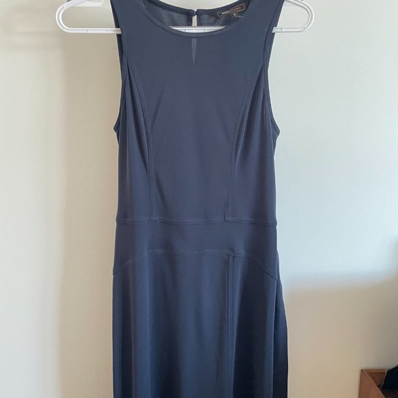 BCBG Maxazria faux wrap midi dress in navy. Size small. - Picture 6 of 13